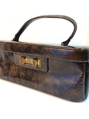 Vintage MURRAY KRUGER Brown Leather Baguette Satchel Purse Handbag